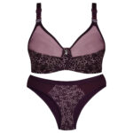 ست شورت و سوتین فنردار قلبی کد 109046 بنفش - تصویر 2