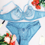 ست شورت و سوتین فنردار کد 109017آبی روشن