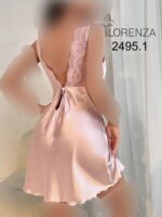 لباس خواب صورتی ساتن کد 105212 - تصویر 2