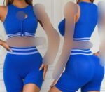 ست نیم تنه جلو زیپ و شورت کد 105243 - تصویر 2