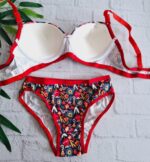 ست اسفنجی فنردار کد 104378 سرمه ای گل گلی - تصویر 3