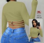 کراپ آستین بلند کد 105224 - تصویر 4