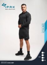 تیشرت نیم زیپ بلند با شلوارک مردانه کد 105222 - تصویر 4