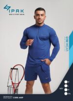 تیشرت نیم زیپ بلند با شلوارک مردانه کد 105222