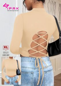 کراپ آستین بلند پشت ضربدری کد 105228