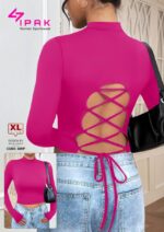 کراپ آستین بلند پشت ضربدری کد 105228 - تصویر 3