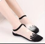 جوراب مچی زنانه روشیشه ای کد 1646 مشکی(رنگ تور روی جوراب سفید هست ) - تصویر 2