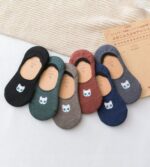 جوراب کالج گلدوزی گربه کد 1635 - تصویر 3