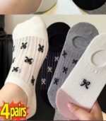 جوراب قوزکی توری پاپیون کد 1637 - تصویر 2