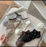 جوراب مچی گل لاله لب فر کد 1638 - تصویر 2