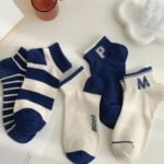 جوراب حروف سرمه ای کد 1660