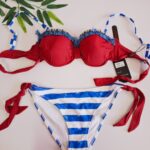 مایو اسفنجی فنردار رنگ زرشکی کد144