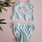 مایو دخترانه آبی کد 154 یک عدد مانده