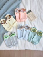 جوراب زیرقوزکی لب رنگی گلدوزی کد 1729 - تصویر 2