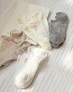 جوراب زیرقوزکی گلدوزی گل رز کد 1730 - تصویر 2