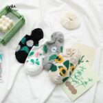 جوراب زیرقوزکی طرح گل کد 1740