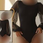 بادی آستین توری مشکی کد 105376