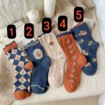 جوراب آبی گلدار کد 1781(جوراب ساده است مثل عکس برفکی نیست) - تصویر 2