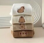 جوراب نیم ساق گلدوزی خرسی کد 1775