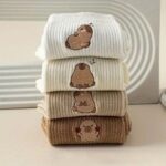 جوراب نیم ساق گلدوزی خرسی کد 1775