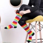 جوراب زیر زانو رنگین کمونی کد 1795