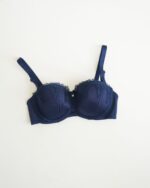 سوتین اسفنجی فنردار سرمه ای کد 105459 کاپ C