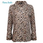 ست شومیز و شلوار زنانه لین مدل نخ پنبه پلنگی کد 5196-148