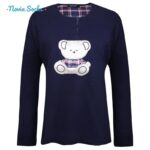 ست بلوز و شلوار زنانه لین مدل تدی نخ پنبه کد 5196-151