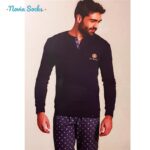 ست تی شرت آستین بلند و شلوار مردانه لین مدل نخ پنبه کد 5197-499