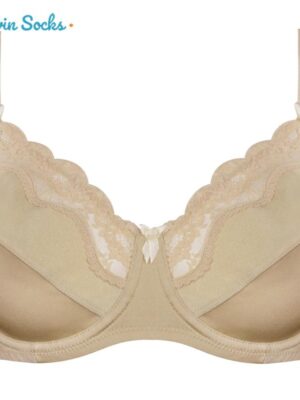 سوتین زنانه لین مدل فنردار گیپور گلدار کد 4680-606