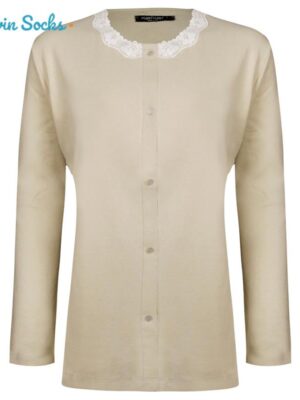 ست شومیز و شلوار زنانه لین مدل نخ پنبه جلو دکمه کد 5196-158