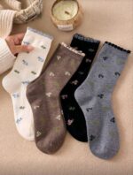 جوراب ساقدار گل ریز کد 1852 - تصویر 2