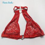 ست شورت و سوتین زنانه مدل گیپوری قلبی کد 5499-2028 به همراه نگهدارنده جوراب