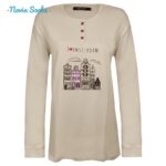 ست بلوز و شلوار زنانه لین مدل نخ پنبه کد 5196-156