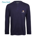 ست تی شرت آستین بلند و شلوار مردانه لین مدل نخ پنبه کد 5197-499