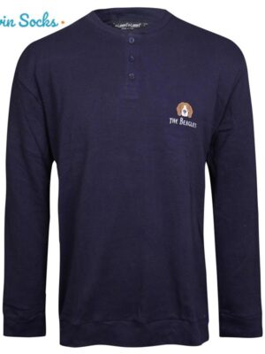 ست تی شرت آستین بلند و شلوار مردانه لین مدل نخ پنبه کد 5197-499