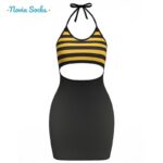 لباس خواب زنانه مدل زنبوری کد 5505-1004