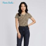 تی‌شرت آستین کوتاه زنانه ماییلدا مدل پلنگی کبریتی کد 5694