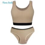 ست شورت و نیم تنه ورزشی زنانه ماییلدا مدل کبریتی کد 5731